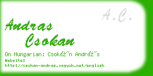 andras csokan business card